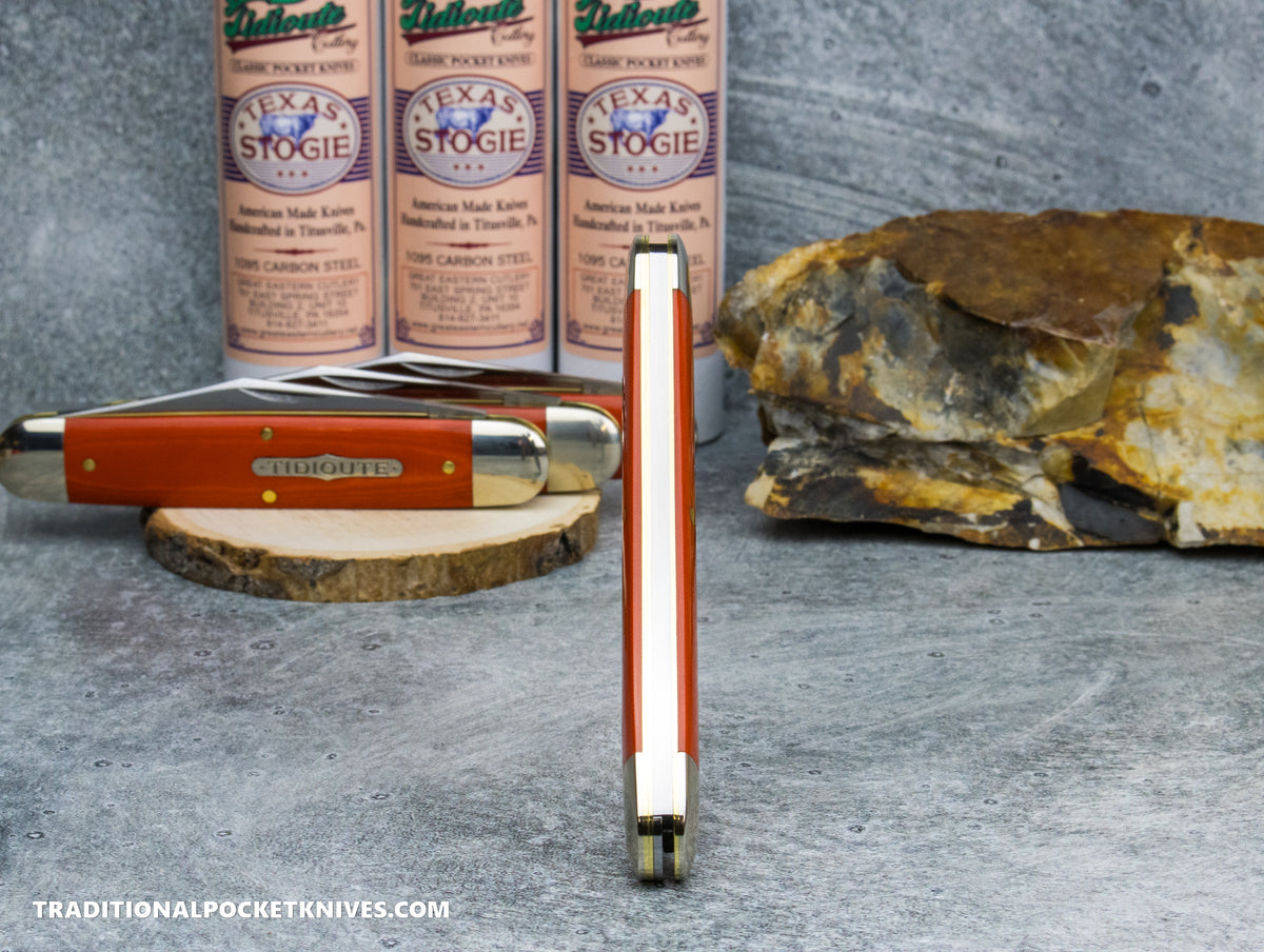 Great Eastern Cutlery #981226 Tidioute Cutlery Texas Stogie Ember Orange Micarta