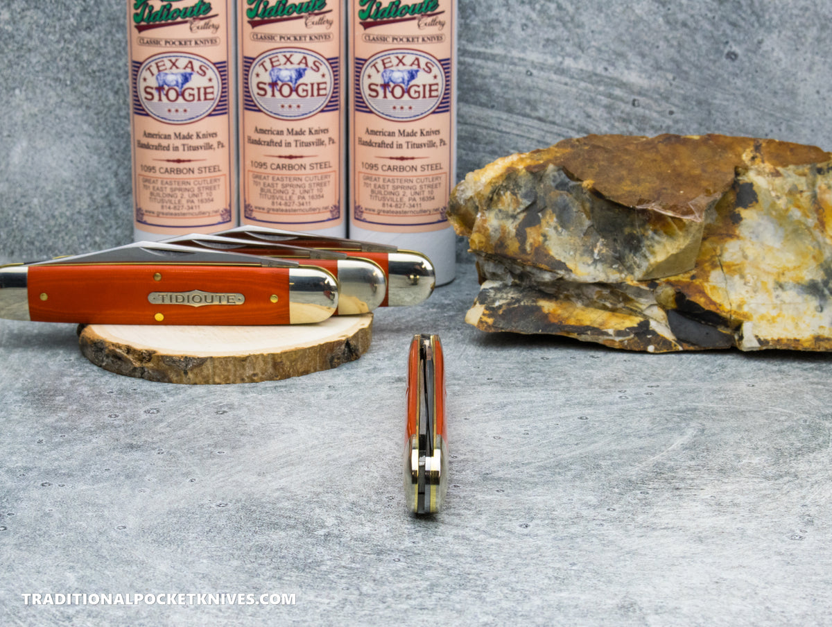 Great Eastern Cutlery #981226 Tidioute Cutlery Texas Stogie Ember Orange Micarta
