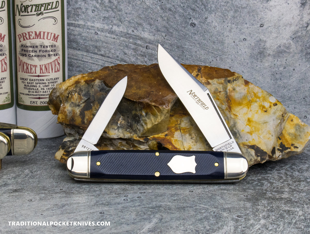 Great Eastern Cutlery #981226 Northfield UNXLD Texas Stogie Blue Sawcut Richlite *Satin*