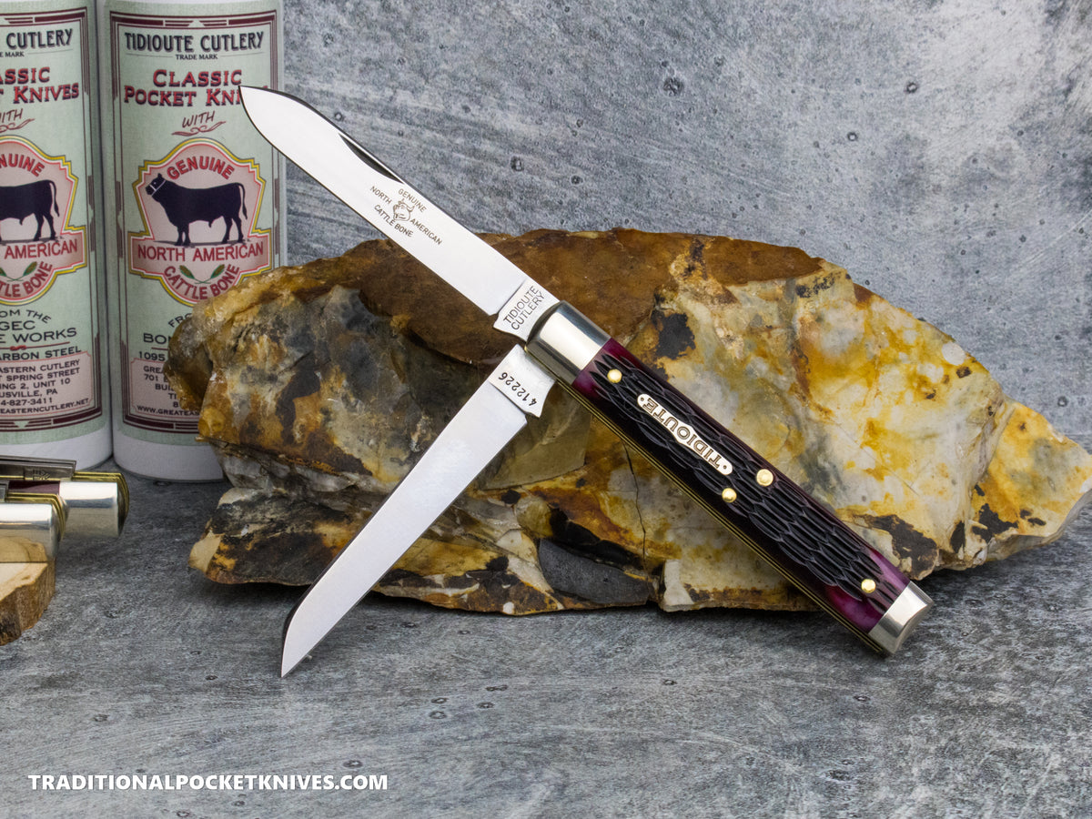 Great Eastern Cutlery #412226 Tidioute Cutlery Town Physician Black Raspberry Jigged Bone