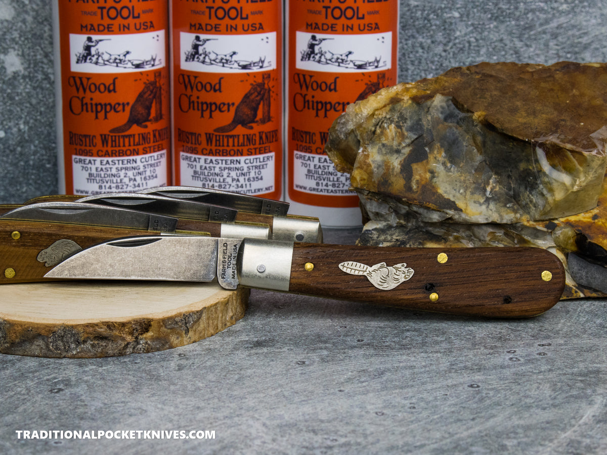 Great Eastern Cutlery #930126L Farm&Field Tool Rustic Whittling Knife Antique Wormy Chestnut