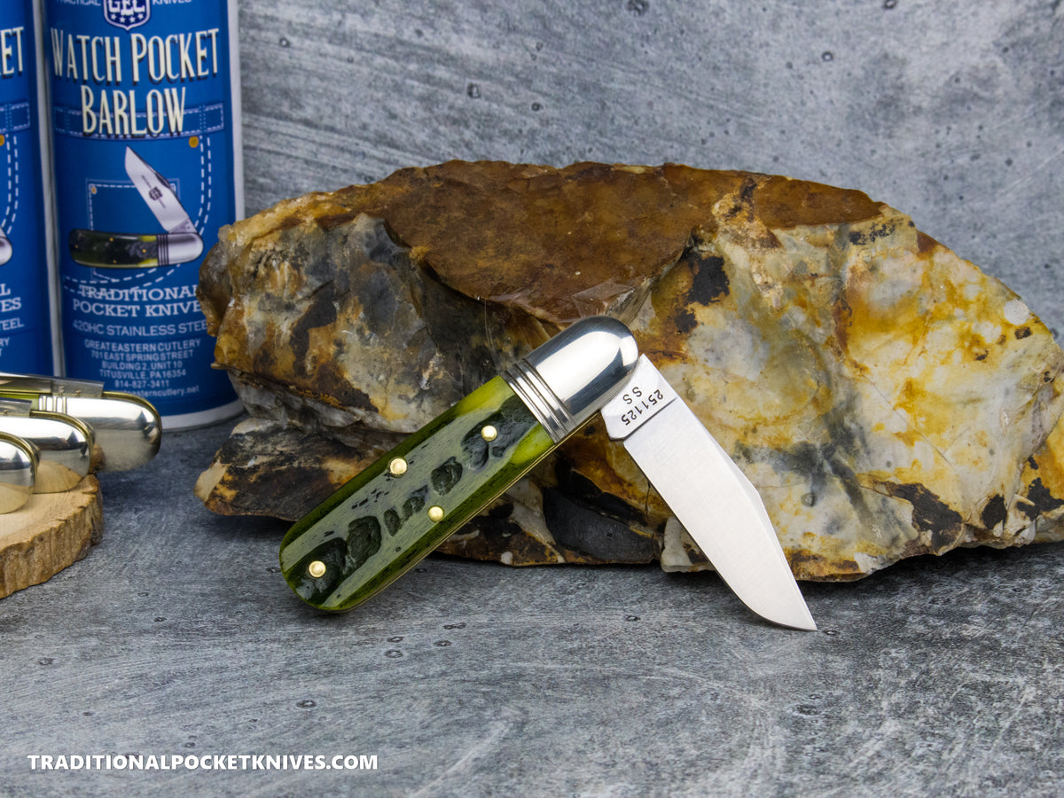 Great Eastern Cutlery #251125SS "Practical Knives" Watch Pocket Barlow Spring Green Marrow Bone