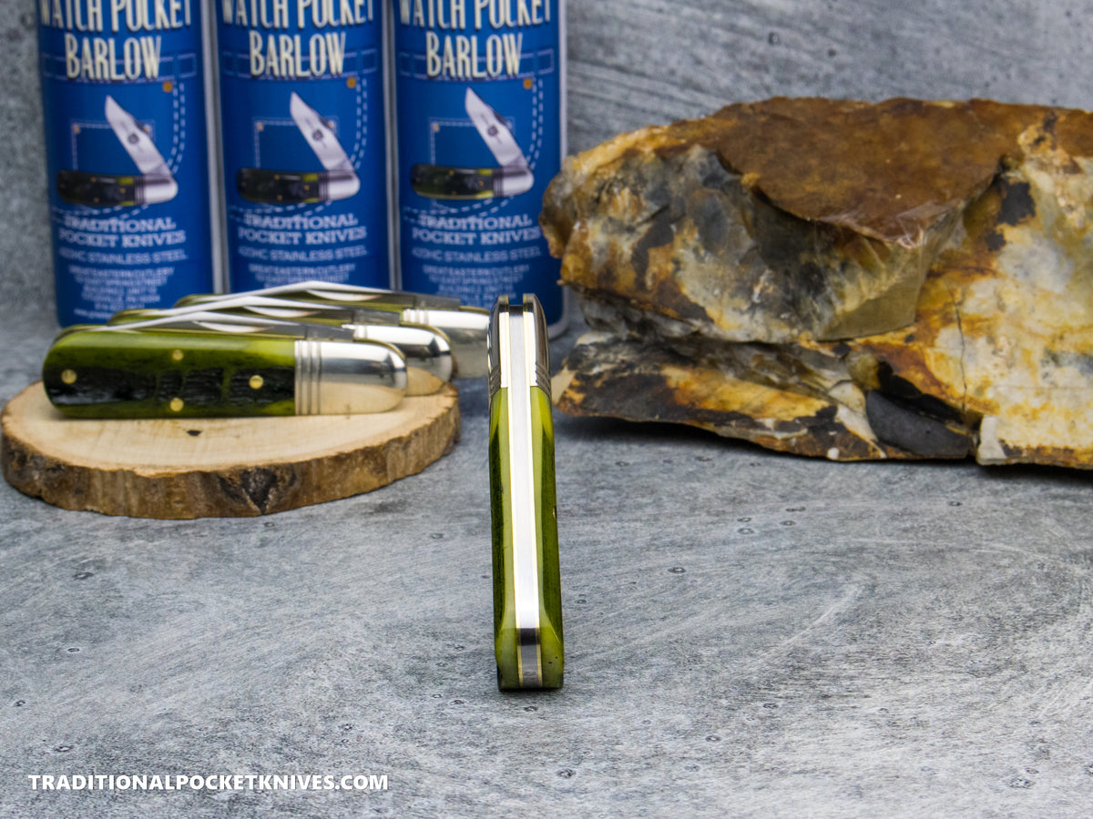 Great Eastern Cutlery #251125SS "Practical Knives" Watch Pocket Barlow Spring Green Marrow Bone