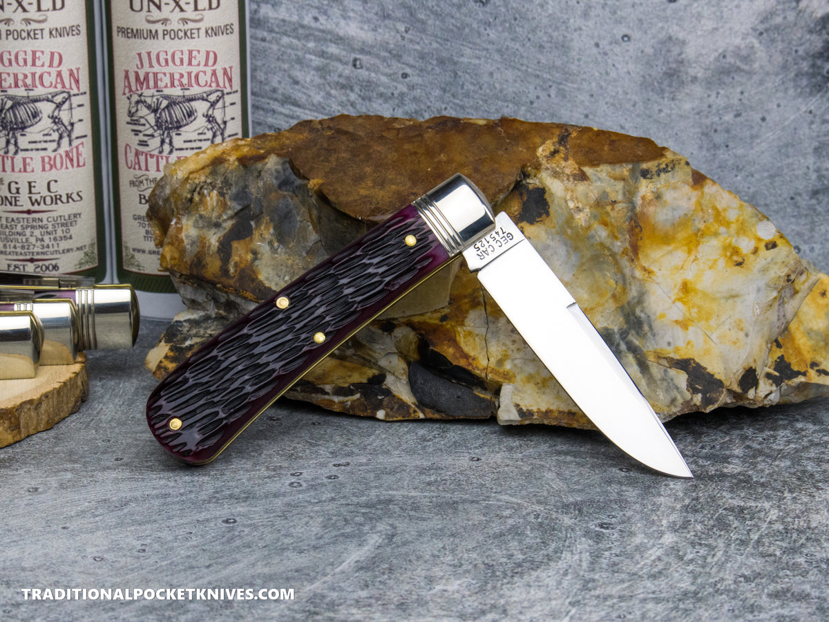 Great Eastern Cutlery #745125 Northfield UNXLD Mustang Black Plum Jigged Bone