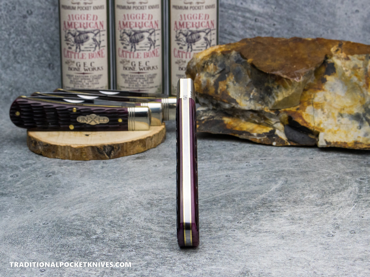 Great Eastern Cutlery #745125 Northfield UNXLD Mustang Black Plum Jigged Bone