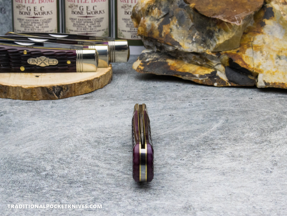 Great Eastern Cutlery #745125 Northfield UNXLD Mustang Black Plum Jigged Bone