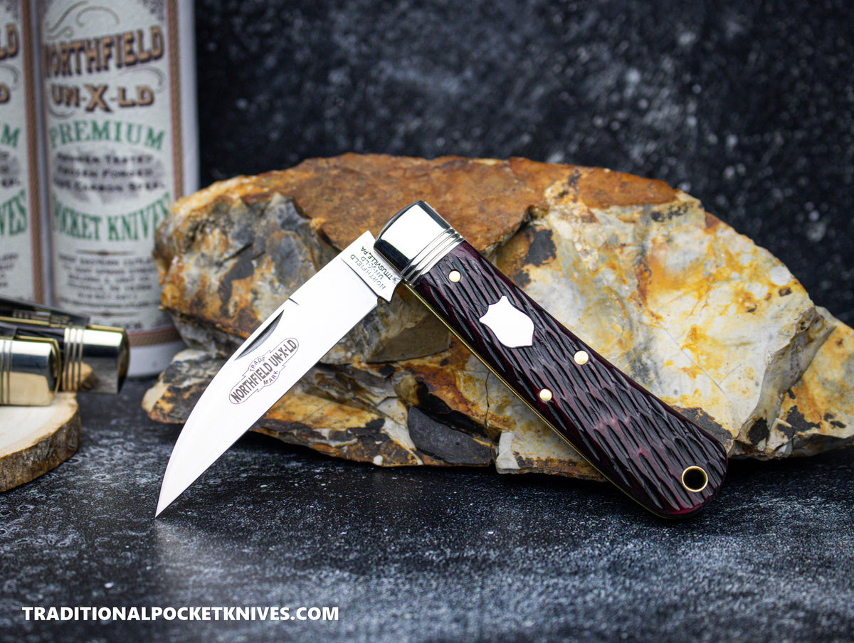 Great Eastern Cutlery #470124 Northfield UNXLD Viper Black Plum Jigged Bone