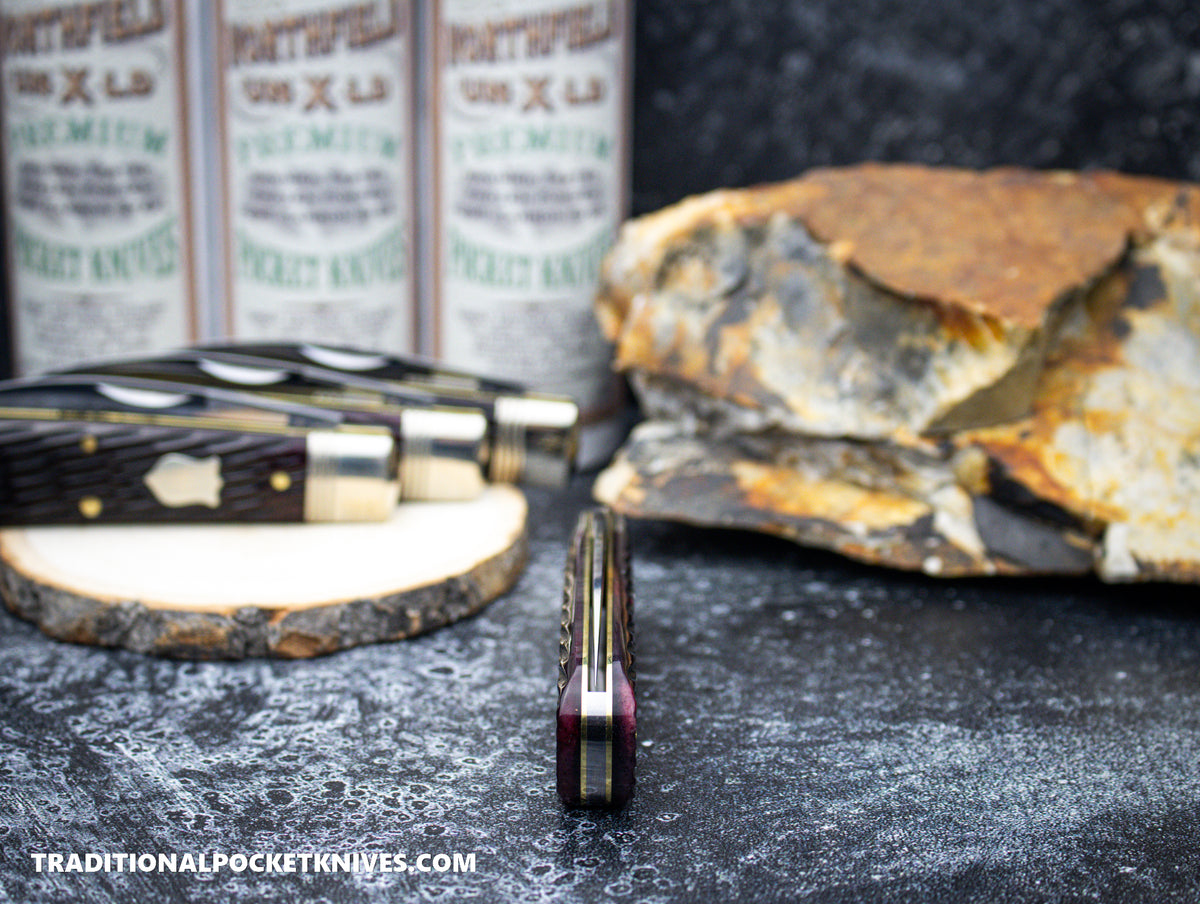 Great Eastern Cutlery #470124 Northfield UNXLD Viper Black Plum Jigged Bone