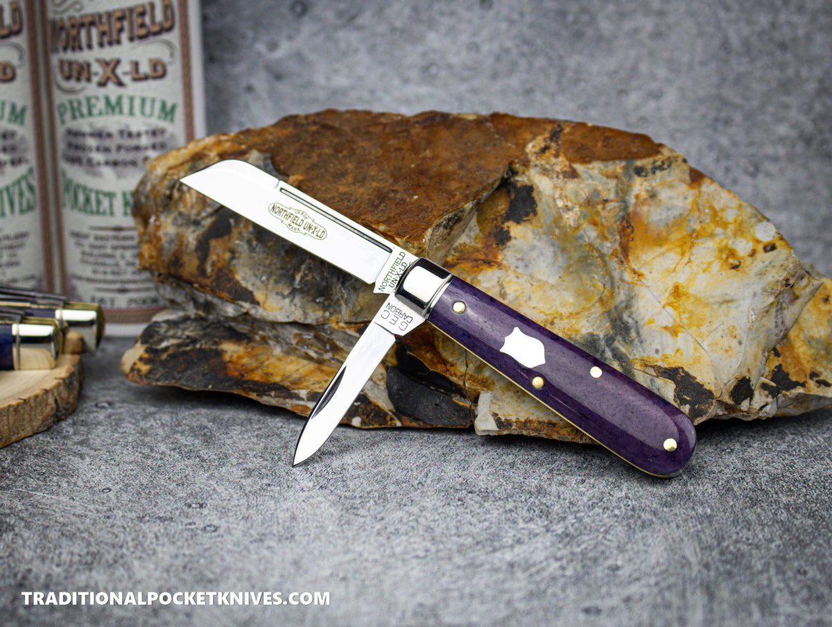 Great Eastern Cutlery #143223 Northfield UNXLD Purple Phlox Smooth Bone