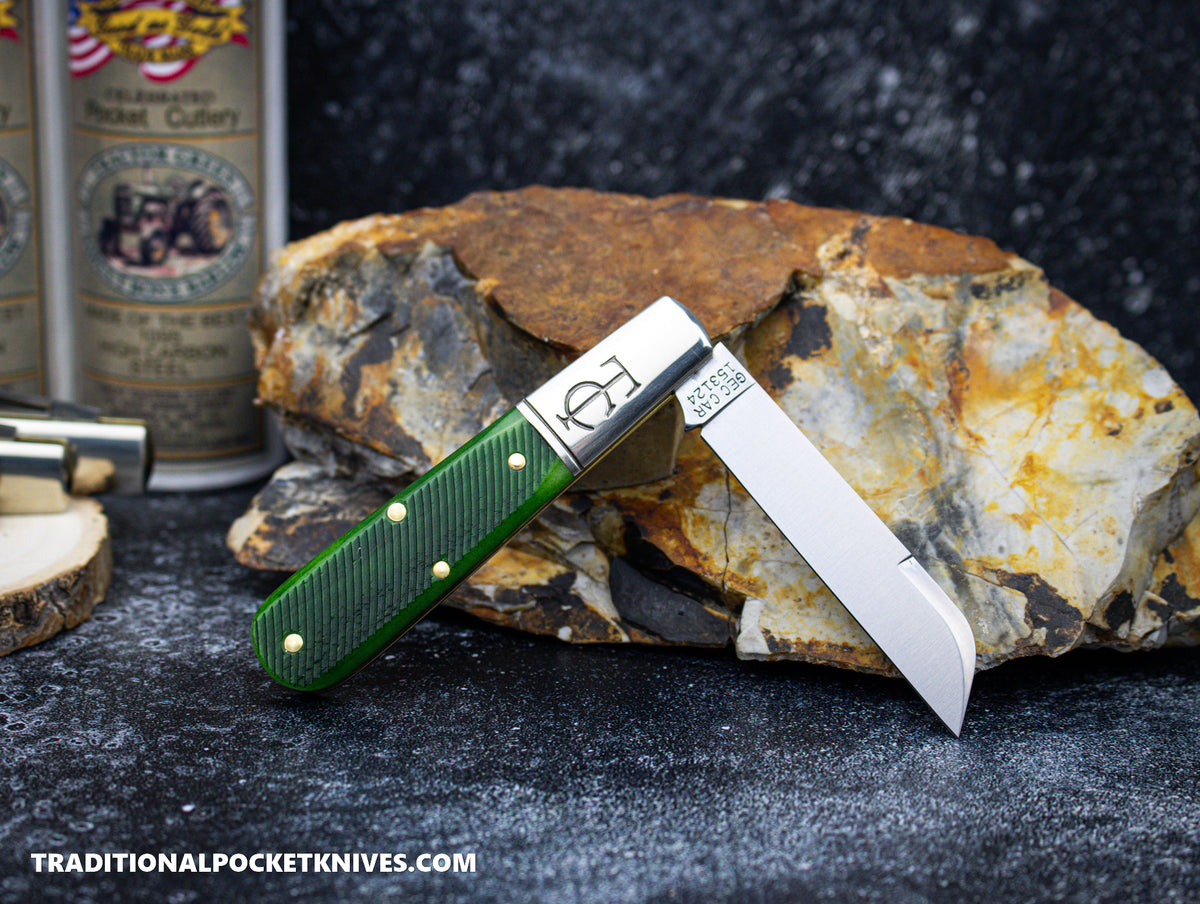 Great Eastern Cutlery #153124 Tidioute Cutlery Sheepsfoot Barlow Tractor Green Sawcut Bone