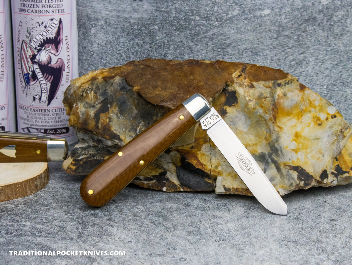 Great Eastern Cutlery #394124 Tidioute Cutlery Special Factory Assembly Colt Cutter Natural Linen Micarta