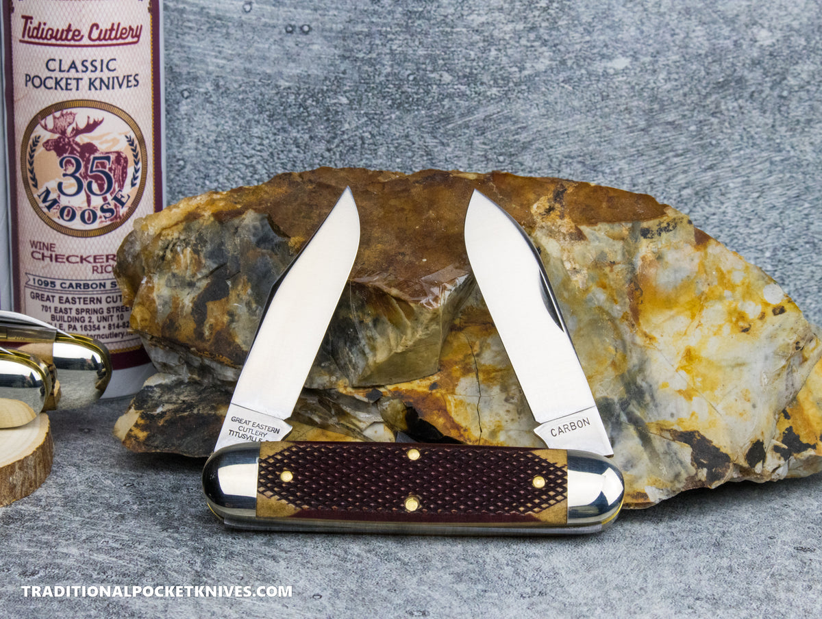 Great Eastern Cutlery #351225 Tidioute Cutlery Churchill Moose Wine Checkered Richlite