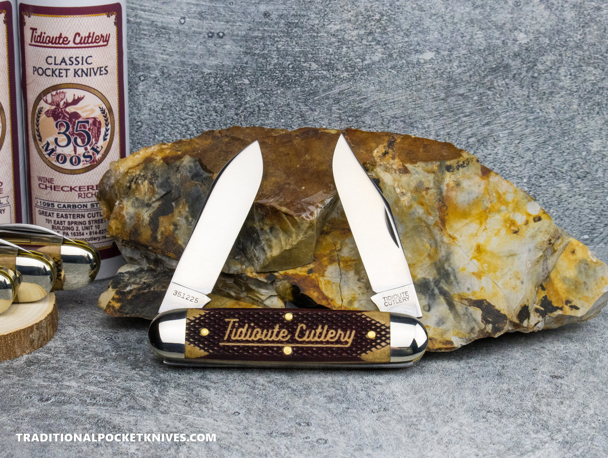 Great Eastern Cutlery #351225 Tidioute Cutlery Churchill Moose Wine Checkered Richlite