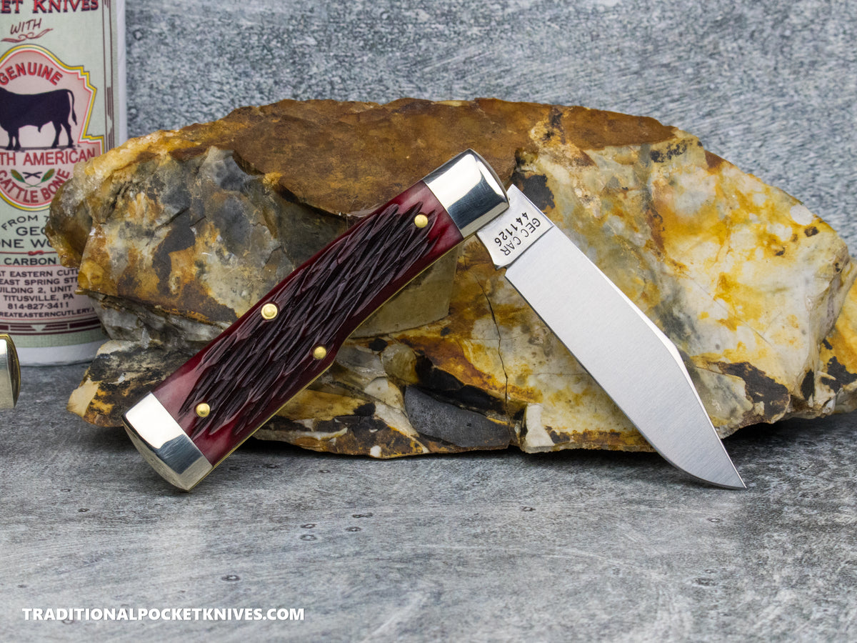 Great Eastern Cutlery #441126 Tidioute Cutlery Buffalo Jack Strawberry Jigged Bone