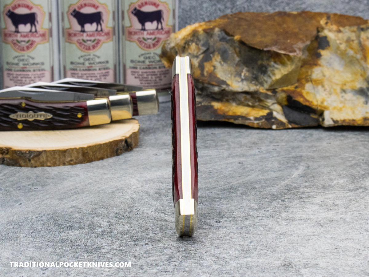 Great Eastern Cutlery #441126 Tidioute Cutlery Buffalo Jack Strawberry Jigged Bone