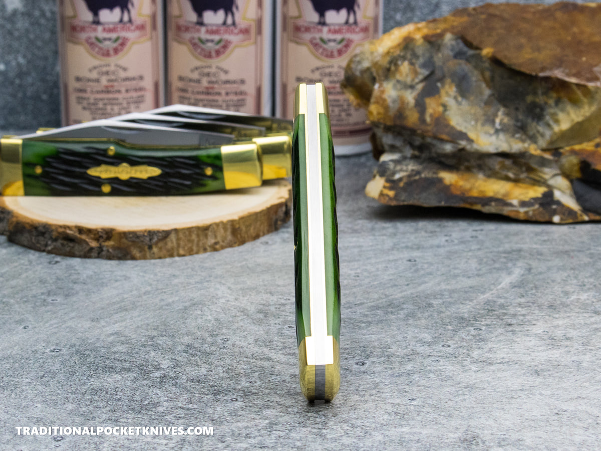 Great Eastern Cutlery #441126 Tidioute Cutlery Buffalo Jack Deep Woods Green Jigged Bone