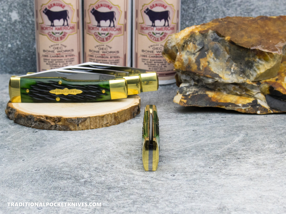 Great Eastern Cutlery #441126 Tidioute Cutlery Buffalo Jack Deep Woods Green Jigged Bone