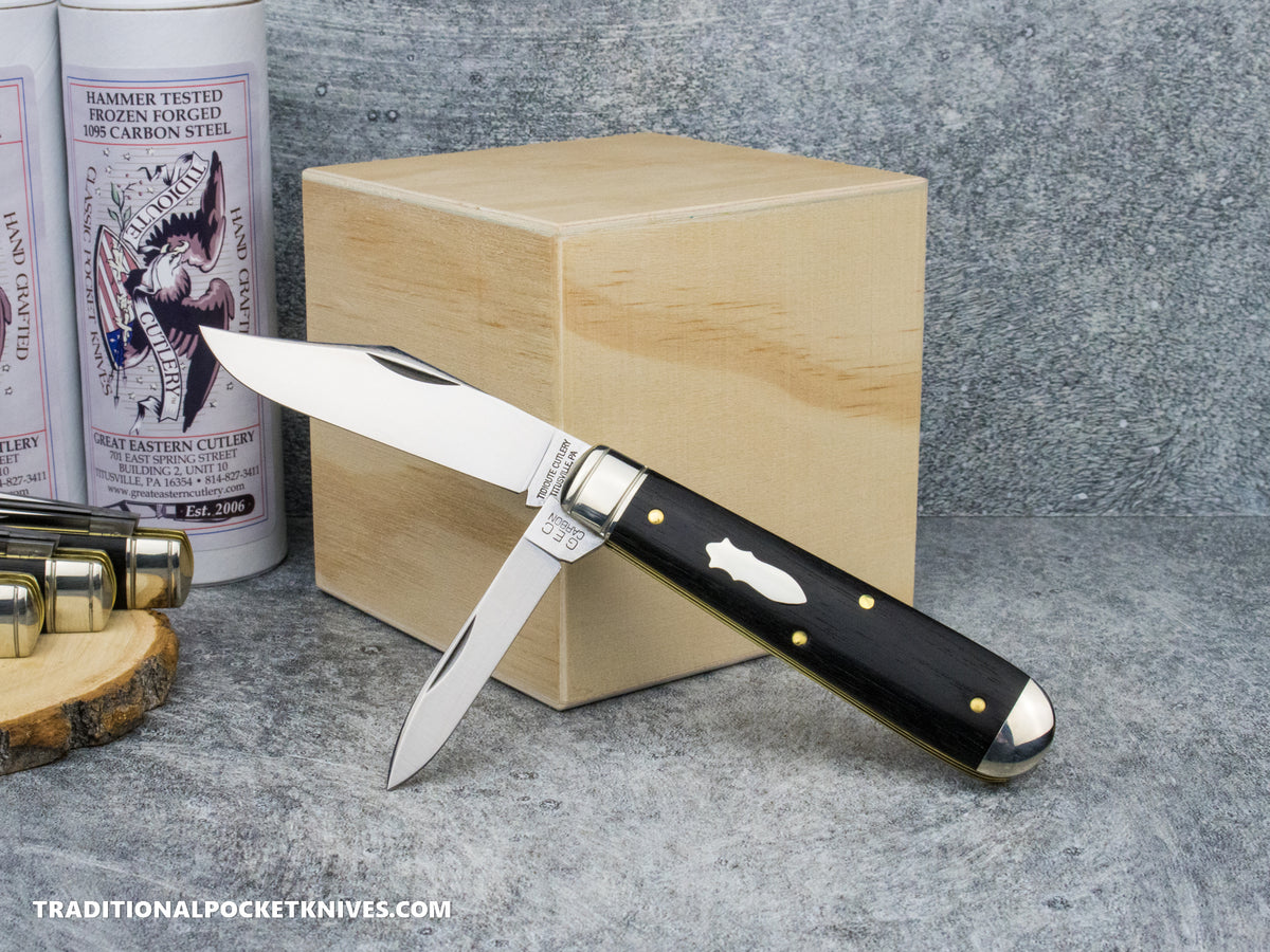 Great Eastern Cutlery #771225 Tidioute Cutlery Yankee Jack Knife Gabon Ebony