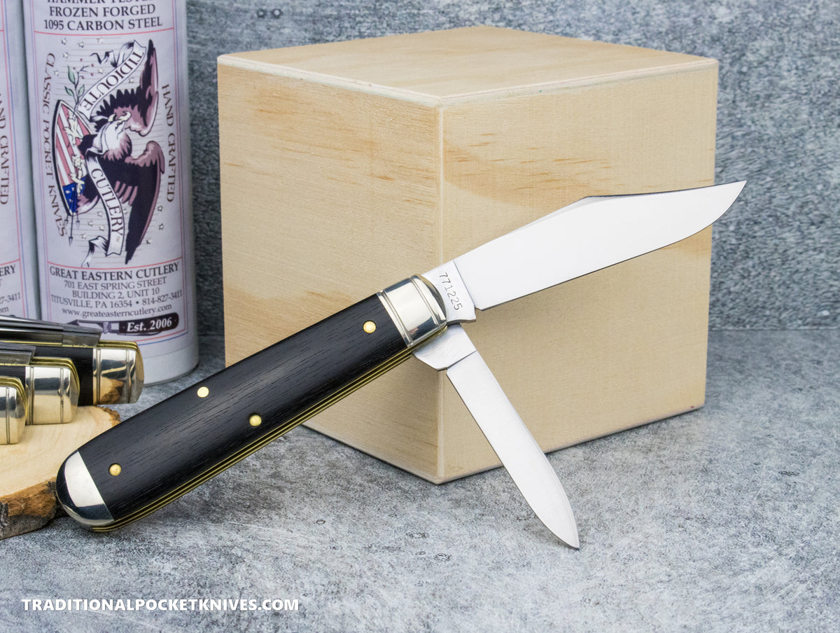 Great Eastern Cutlery #771225 Tidioute Cutlery Yankee Jack Knife Gabon Ebony