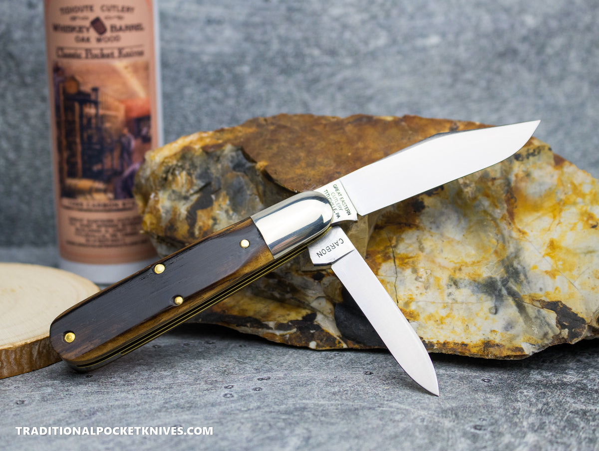 Great Eastern Cutlery #781224 Tidioute Cutlery Bullet End Barlow Charred Barrel Oak