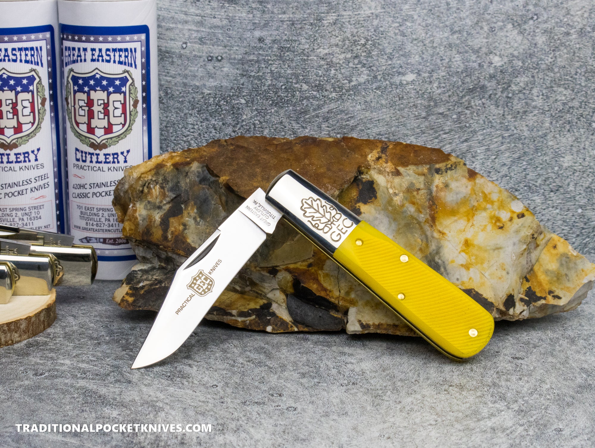 Great Eastern Cutlery #861125SS Barlow Yellow Sawcut Bone
