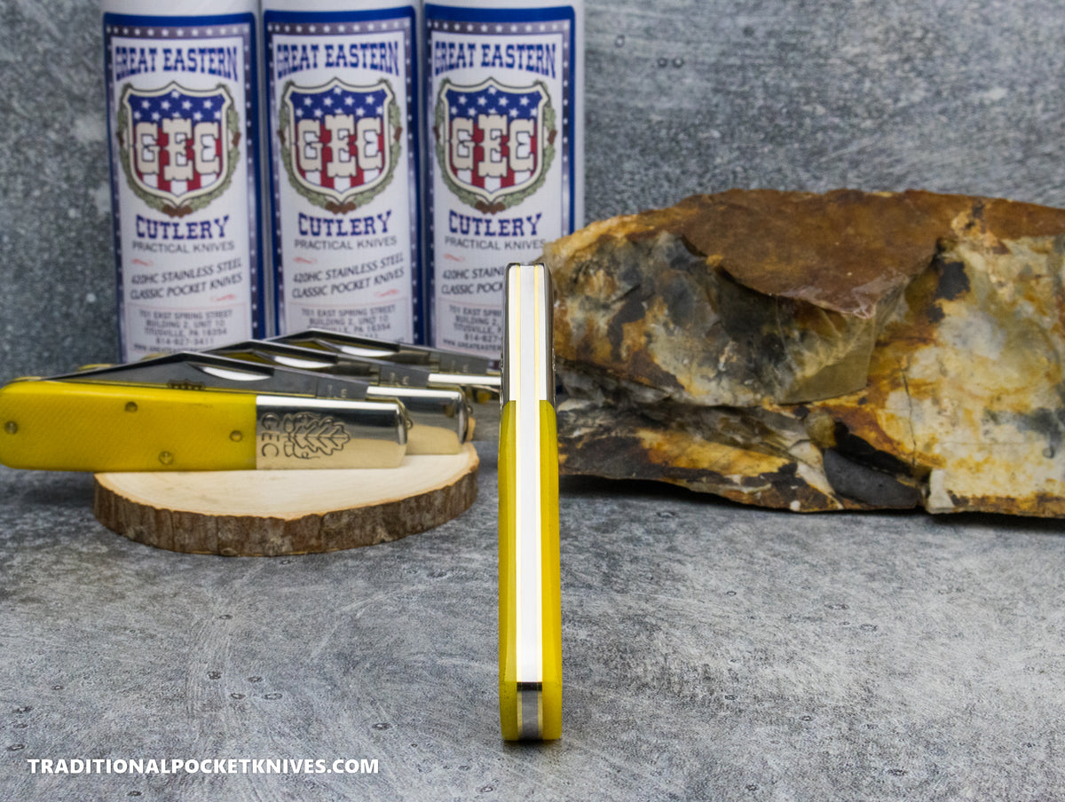 Great Eastern Cutlery #861125SS Barlow Yellow Sawcut Bone