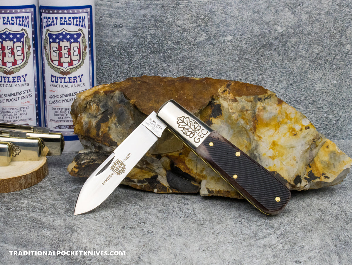 Great Eastern Cutlery #862125SS Barlow Classic Brown Sawcut Bone