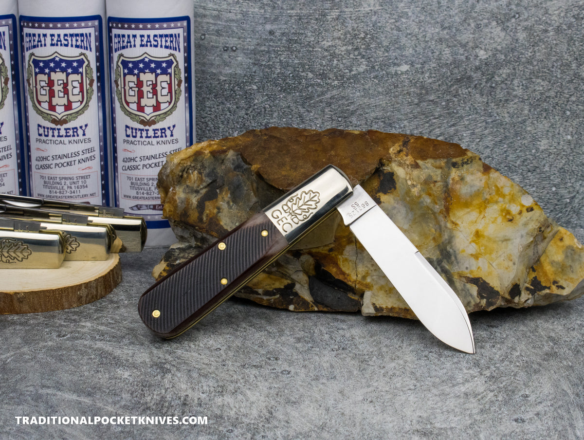 Great Eastern Cutlery #862125SS Barlow Classic Brown Sawcut Bone