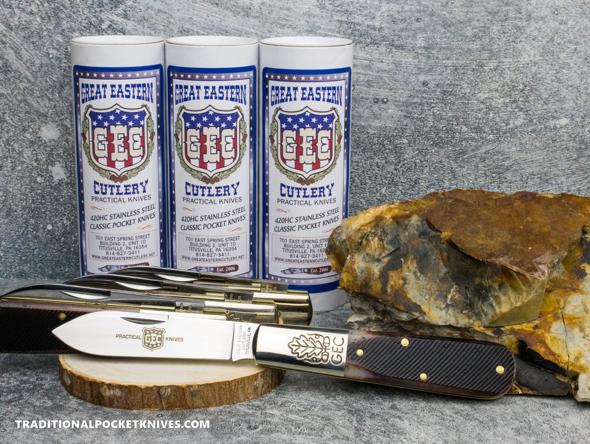 Great Eastern Cutlery #862125SS Barlow Classic Brown Sawcut Bone