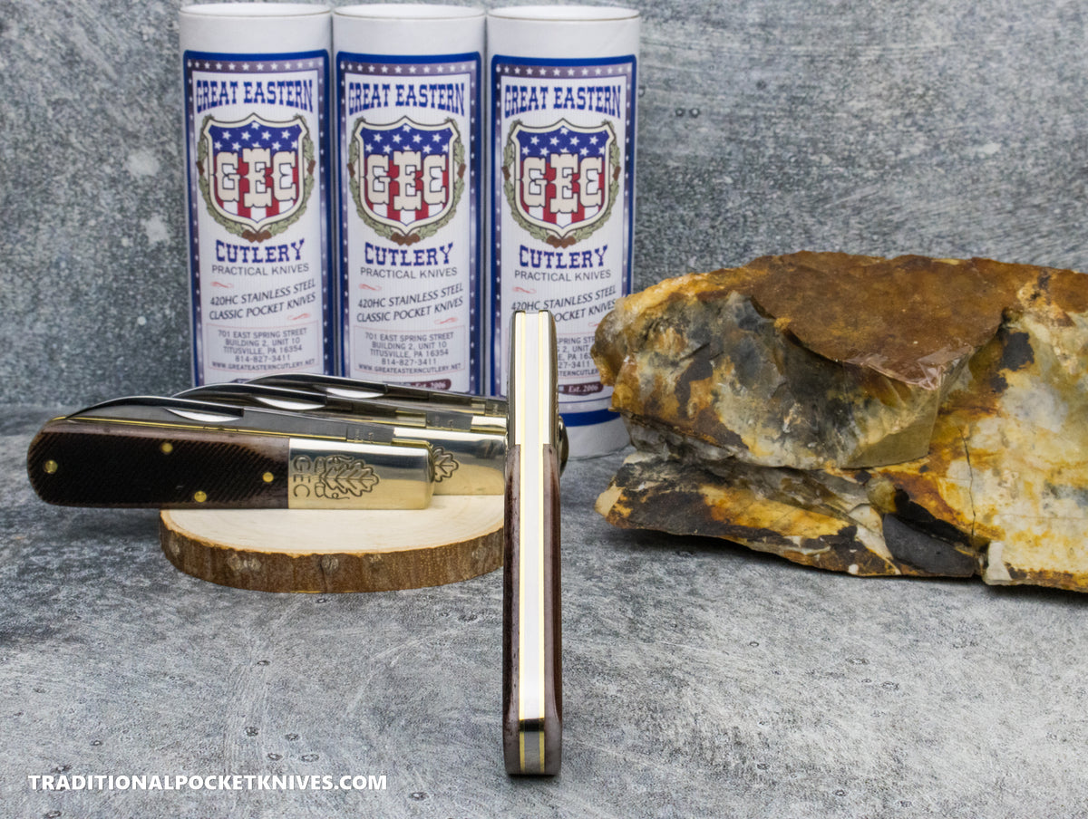 Great Eastern Cutlery #862125SS Barlow Classic Brown Sawcut Bone