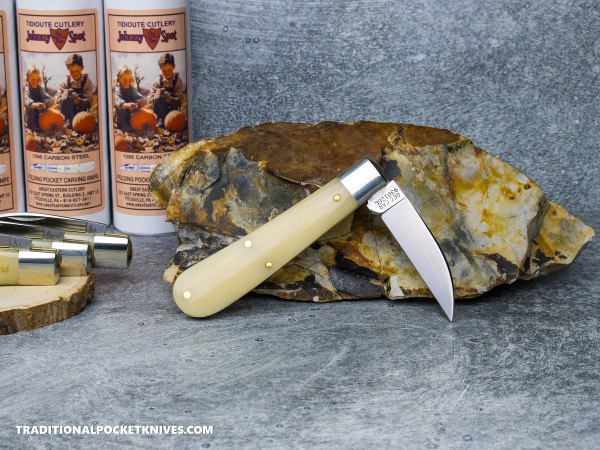 Great Eastern Cutlery #930126L Tidioute Cutlery Whittling Knife Smooth White Bone