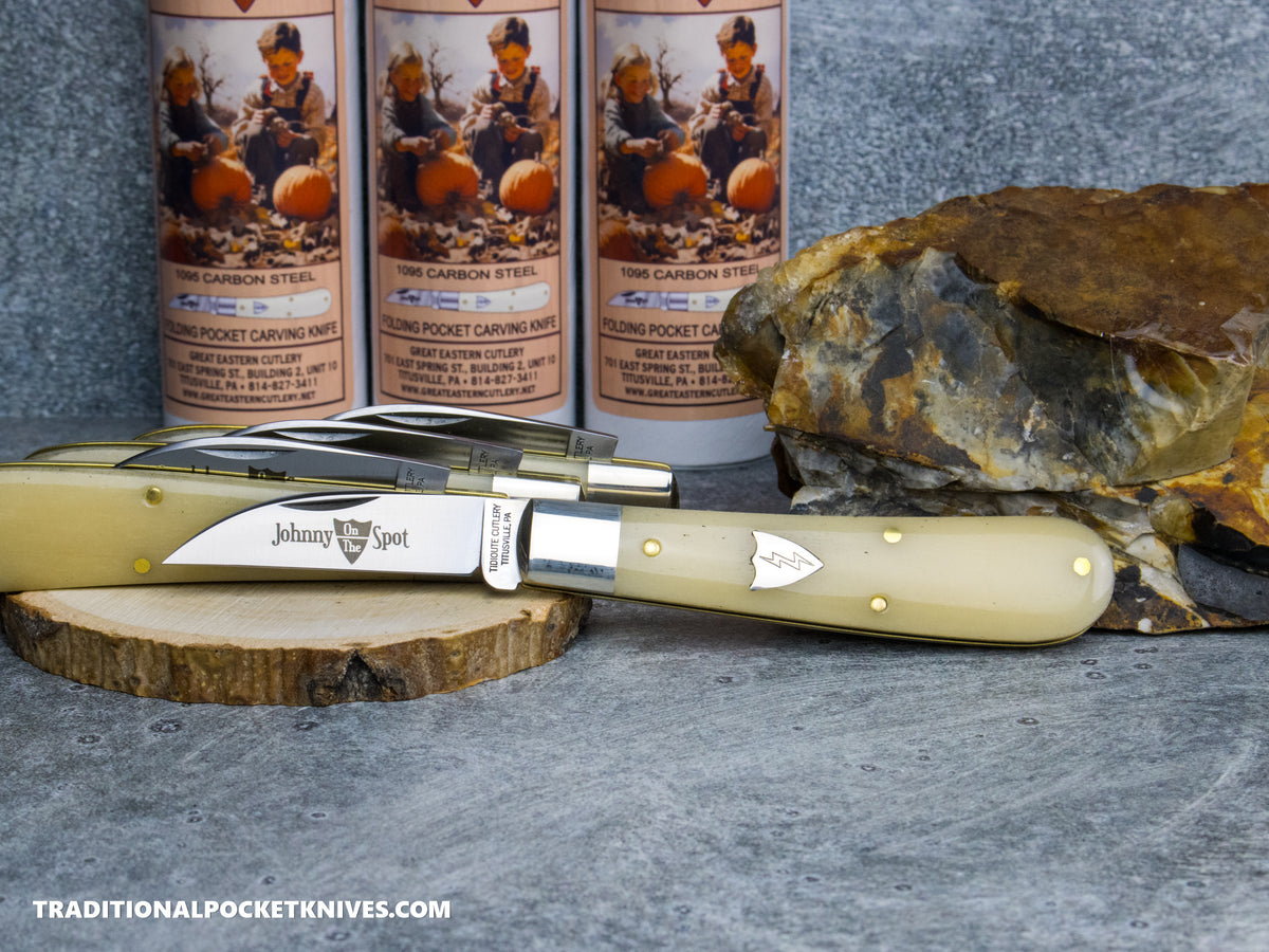 Great Eastern Cutlery #930126L Tidioute Cutlery Whittling Knife Smooth White Bone