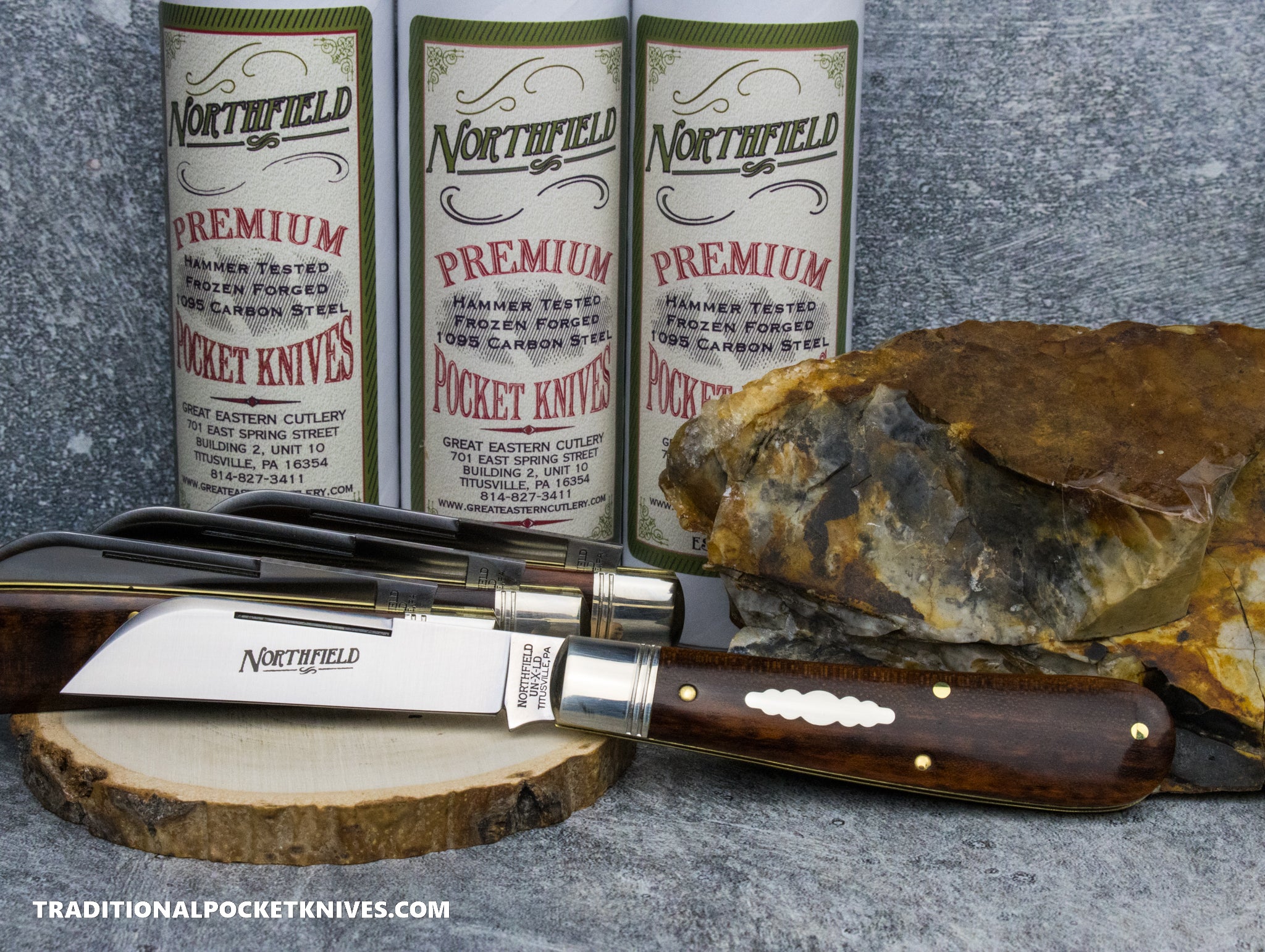 Great Eastern Cutlery #933124 Northfield UNXLD Ram Foot Snakewood