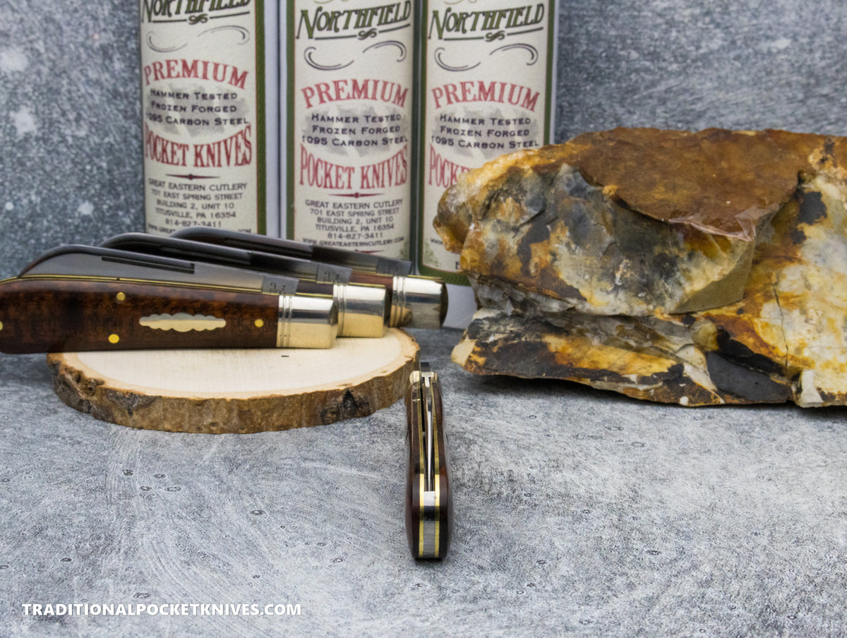 Great Eastern Cutlery #933124 Northfield UNXLD Ram Foot Snakewood Satin