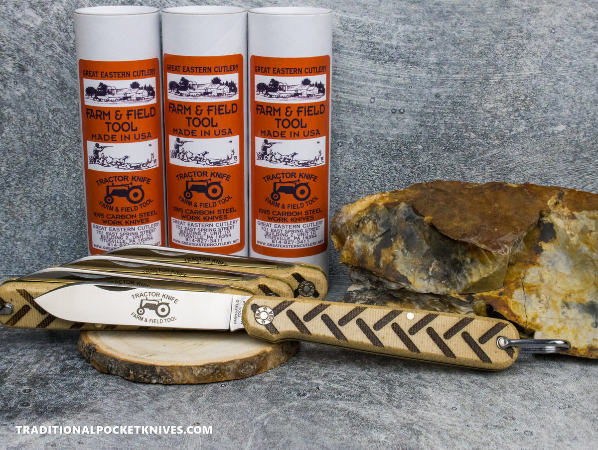Great Eastern Cutlery #962125 Farm and Field Tool Tractor Knife Traction Jigged Muslin Micarta