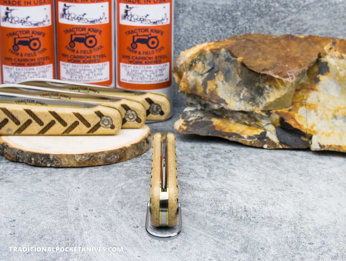 Great Eastern Cutlery #962125 Farm and Field Tool Tractor Knife Traction Jigged Muslin Micarta
