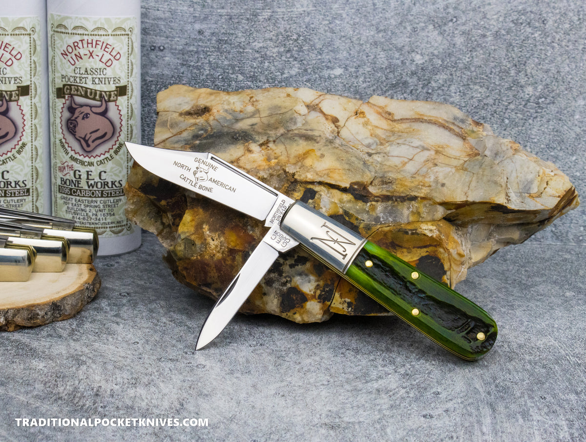 Great Eastern Cutlery #771225 Northfield UNXLD Yankee Barlow Pickle Green Marrow Bone *SATIN*