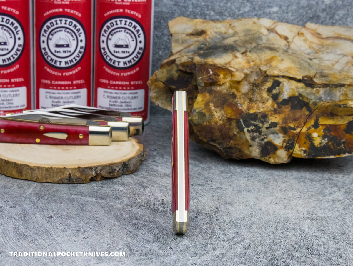 Great Eastern Cutlery #941125 Tidioute Cutlery Liberty Special Factory Order Smooth Red Bone