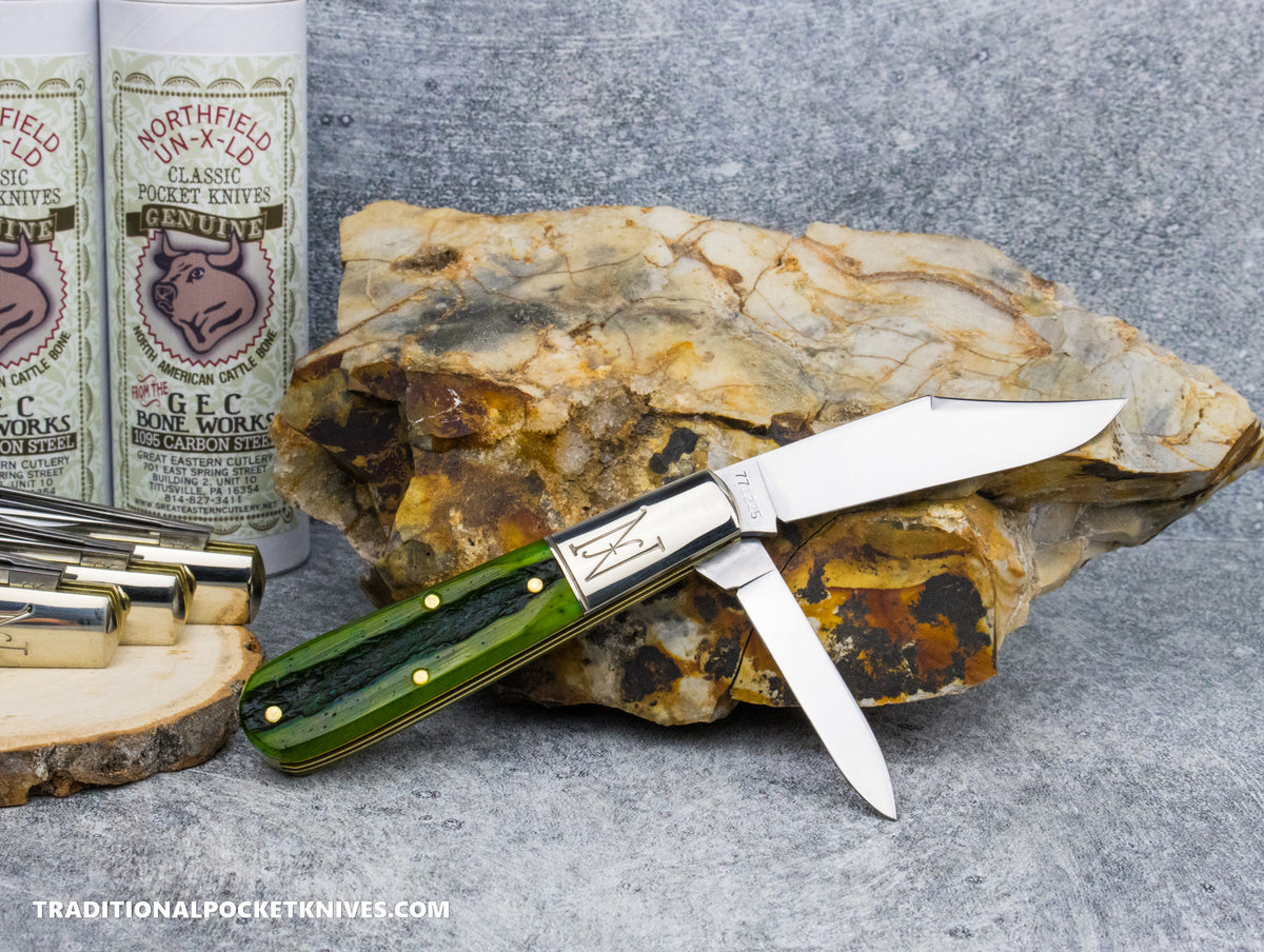 Great Eastern Cutlery #771225 Northfield UNXLD Yankee Barlow Pickle Green Marrow Bone *SATIN*