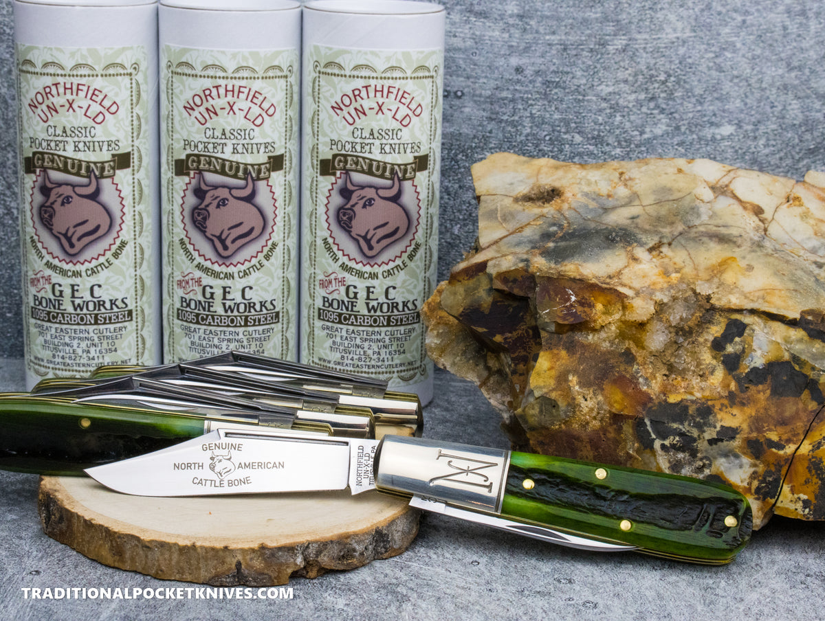 Great Eastern Cutlery #771225 Northfield UNXLD Yankee Barlow Pickle Green Marrow Bone *SATIN*