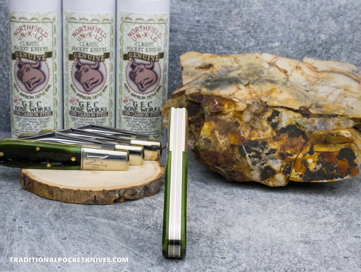 Great Eastern Cutlery #771225 Northfield UNXLD Yankee Barlow Pickle Green Marrow Bone *SATIN*