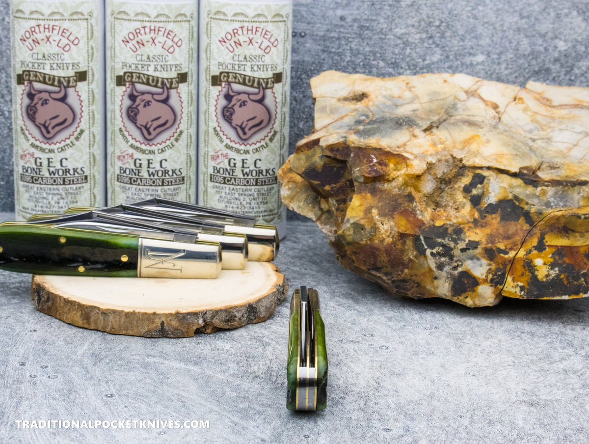Great Eastern Cutlery #771225 Northfield UNXLD Yankee Barlow Pickle Green Marrow Bone *SATIN*