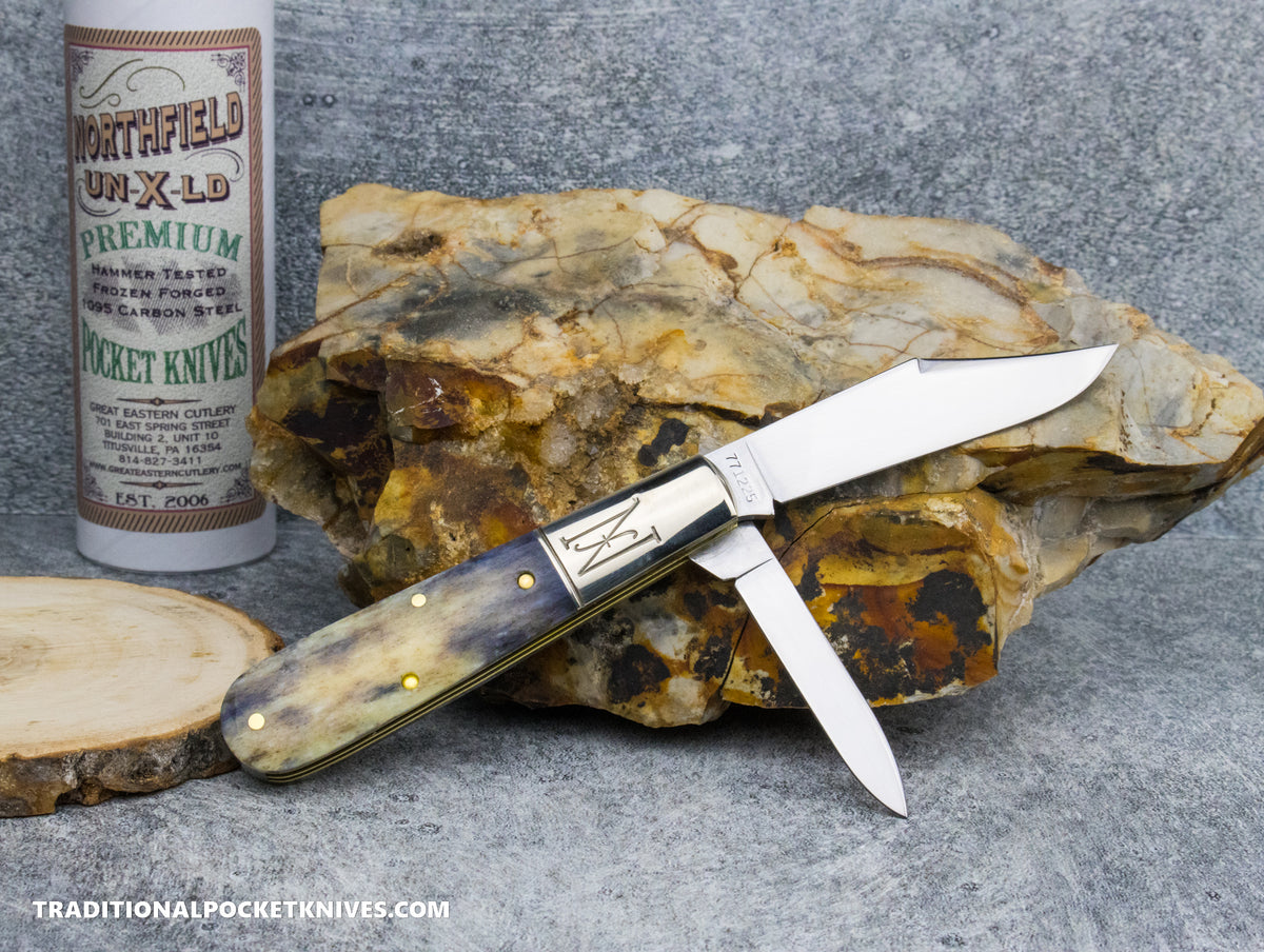 Great Eastern Cutlery #771225 Northfield UNXLD Yankee Barlow Dyed Smooth Camel Bone #1