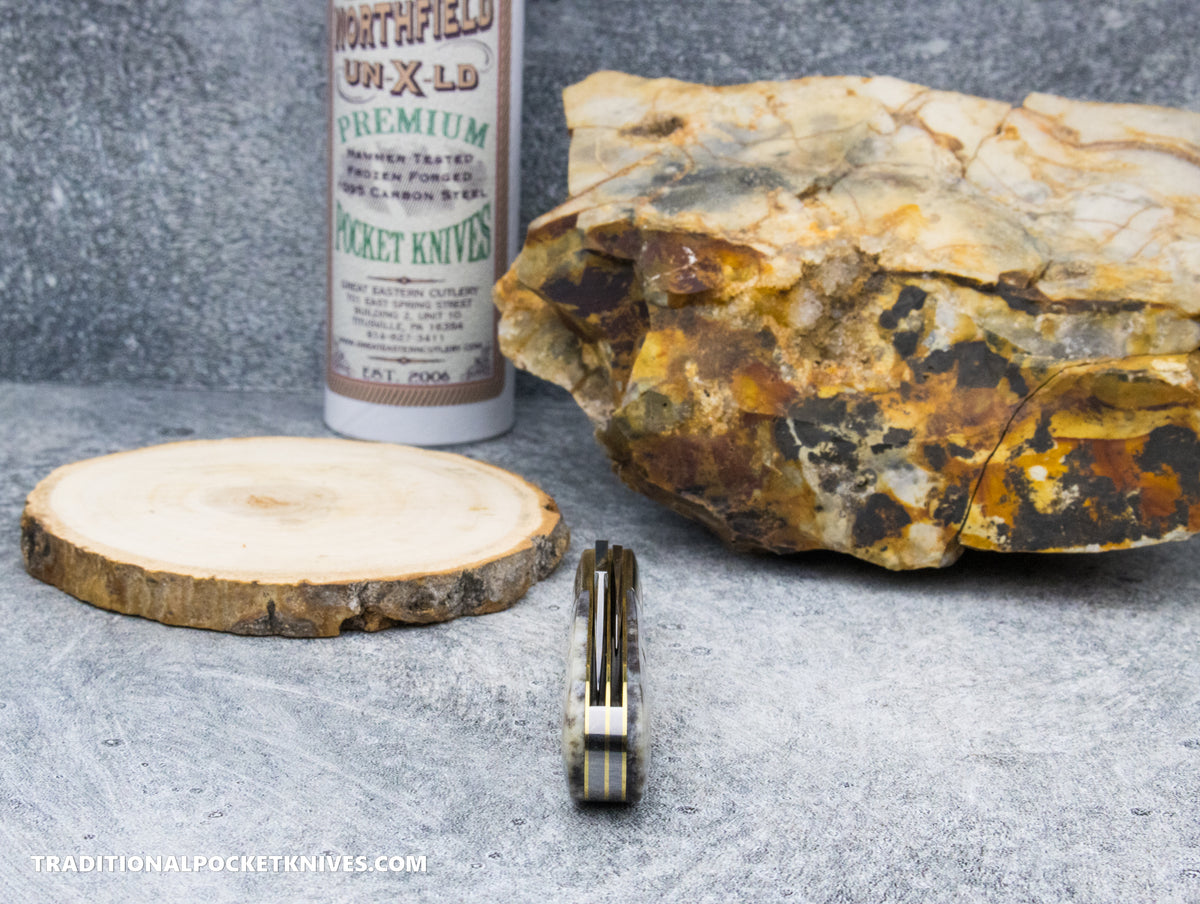 Great Eastern Cutlery #771225 Northfield UNXLD Yankee Barlow Dyed Smooth Camel Bone #1