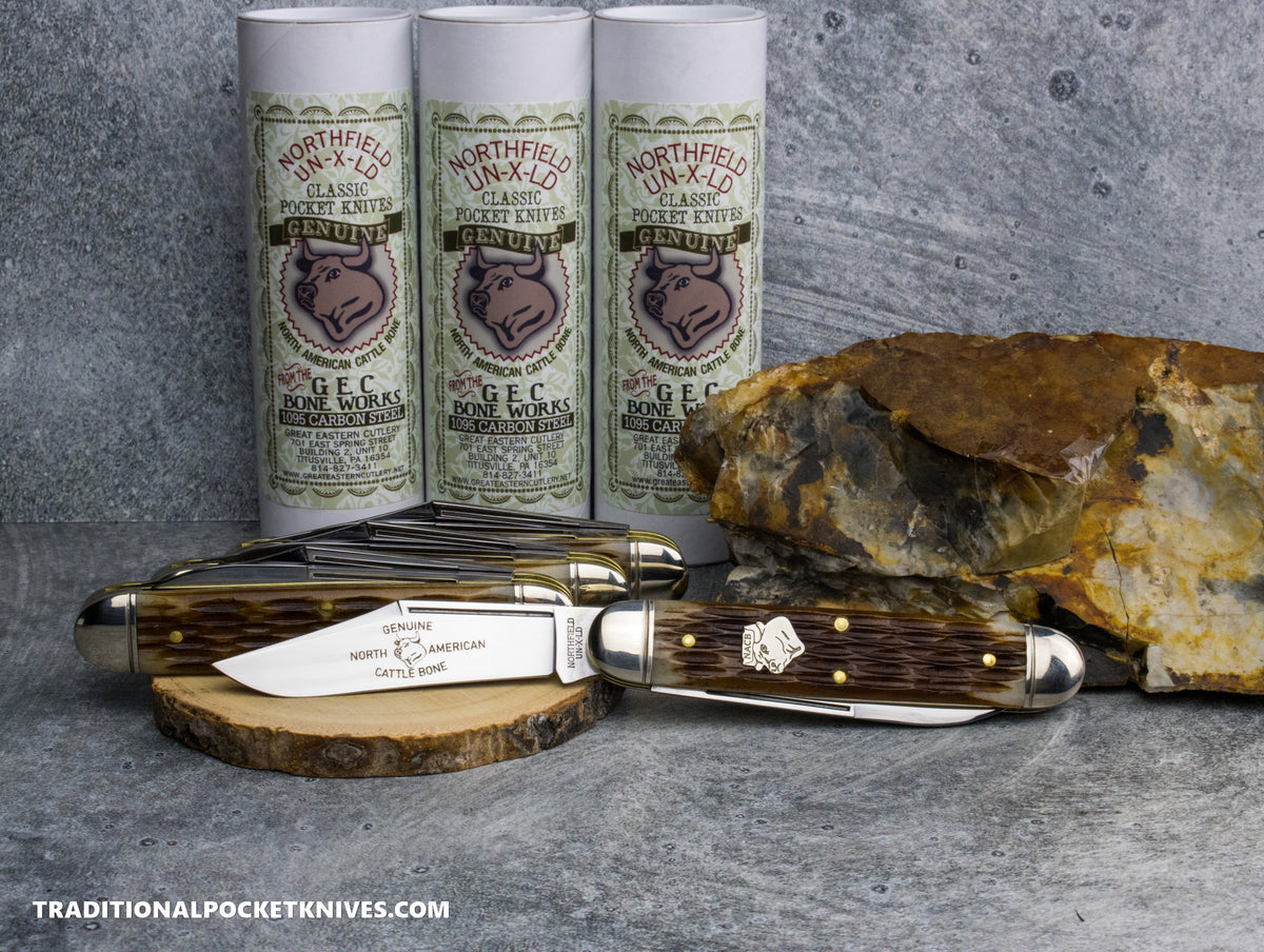 Great Eastern Cutlery #541225 Northfield UNXLD Jumbo Stockpen Jack Frontier Jigged Bone