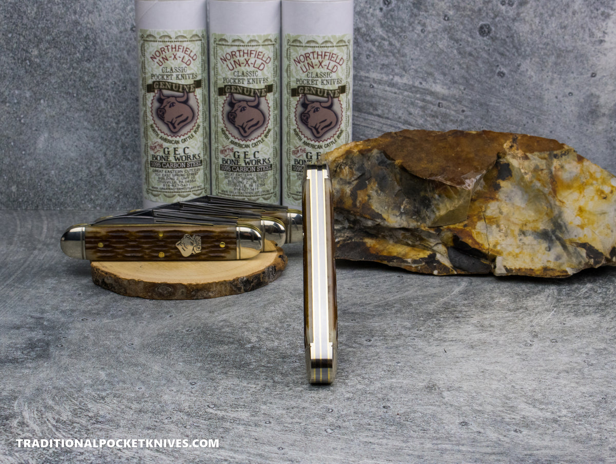 Great Eastern Cutlery #541225 Northfield UNXLD Jumbo Stockpen Jack Frontier Jigged Bone