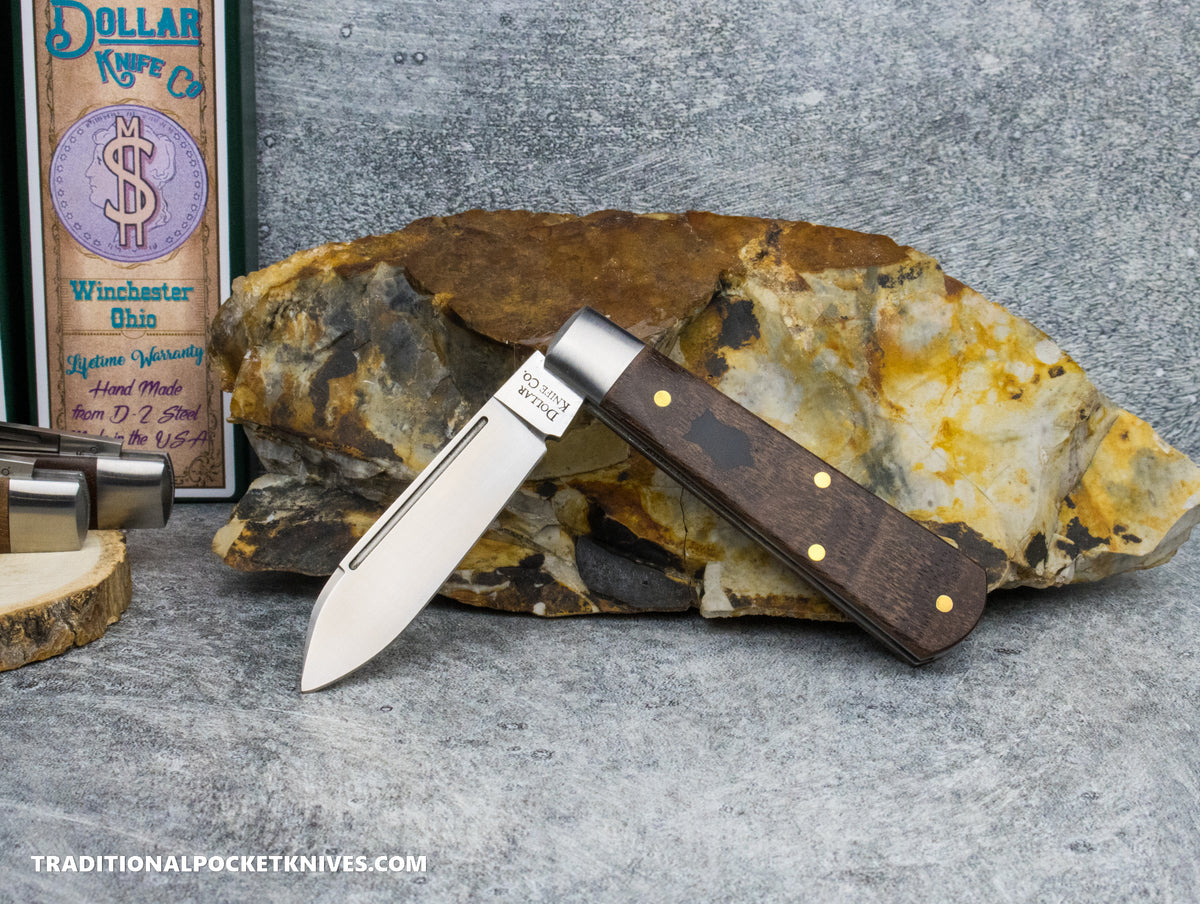 Cooper Cutlery Dollar Knife Co. Franciscan Wood Black Shield Jack (FW BLS)