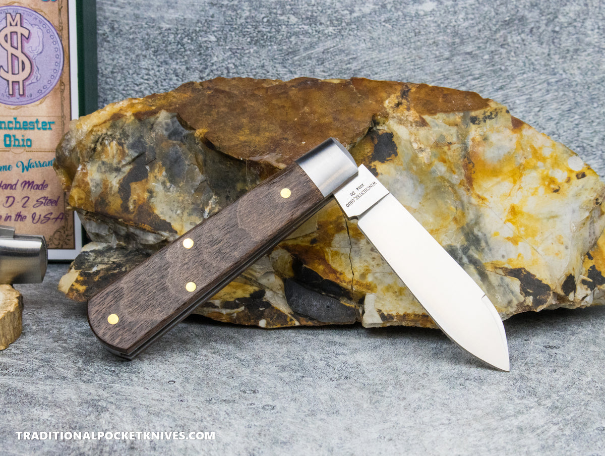 Cooper Cutlery Dollar Knife Co. Franciscan Wood Black Shield Jack (FW BLS)