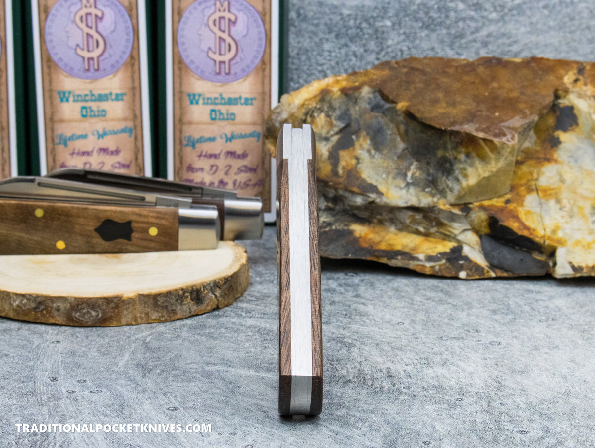 Cooper Cutlery Dollar Knife Co. Franciscan Wood Black Shield Jack (FW BLS)