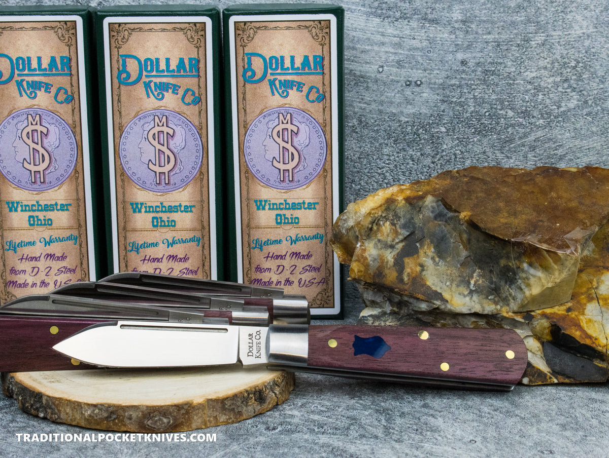 Cooper Cutlery Dollar Knife Co. Bloodwood Blue Shield Jack (BW BS)